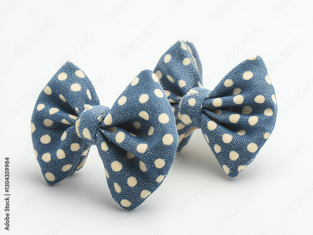 Stylish blue polka dot bows for fashion accessories, perfect for various outfits and occasions. Stylish blue polka dot bows for fashion accessories, perfect for various outfits and occasions.