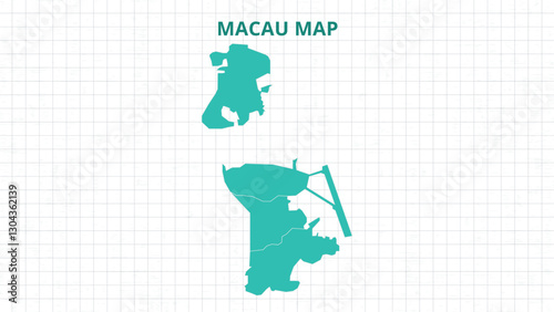 A Map highlighting Macau Map, Macau modern map with Grey Color Hi detailed Vector, geographical borders