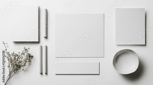 Sleek Corporate Stationery Set Mockup on Minimalist Background