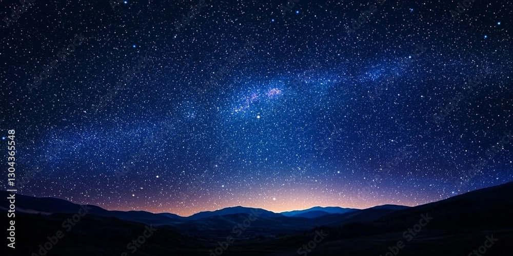 Naklejka premium The beautiful starry sky at night, beautiful mysterious atmosphere. 