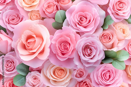Pastel pink rose flower wall background texture