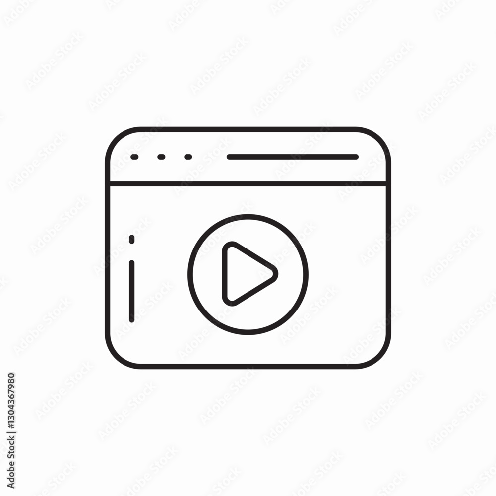 Video player media streaming icon vector sign Video player media streaming icon vector sign