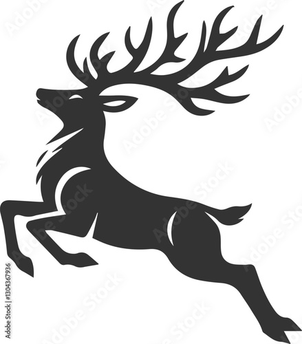 A deer caught in the middle of a leap animal silhouette vector