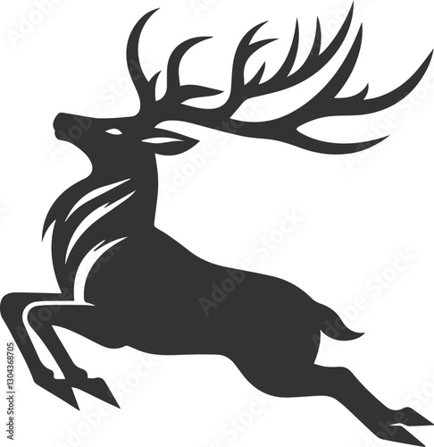 A deer caught in the middle of a leap animal silhouette vector