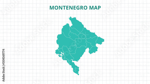 A Map highlighting Montenegro Map, Montenegro modern map with Grey Color Hi detailed Vector, geographical borders