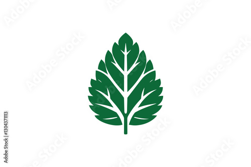 Mint leaf black color vector silhouette illustration isolated in white background