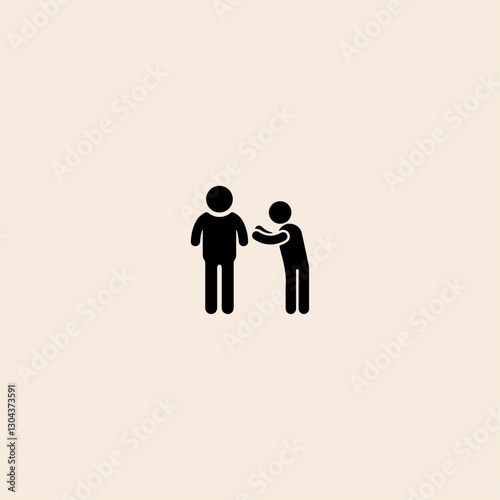 Two people meeting Concept icon flat vector design.