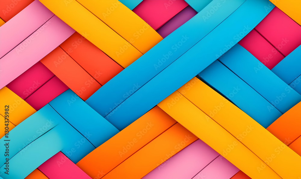 Fototapeta premium Vibrant Colorful Stripes Woven Together in Abstract Design Elements