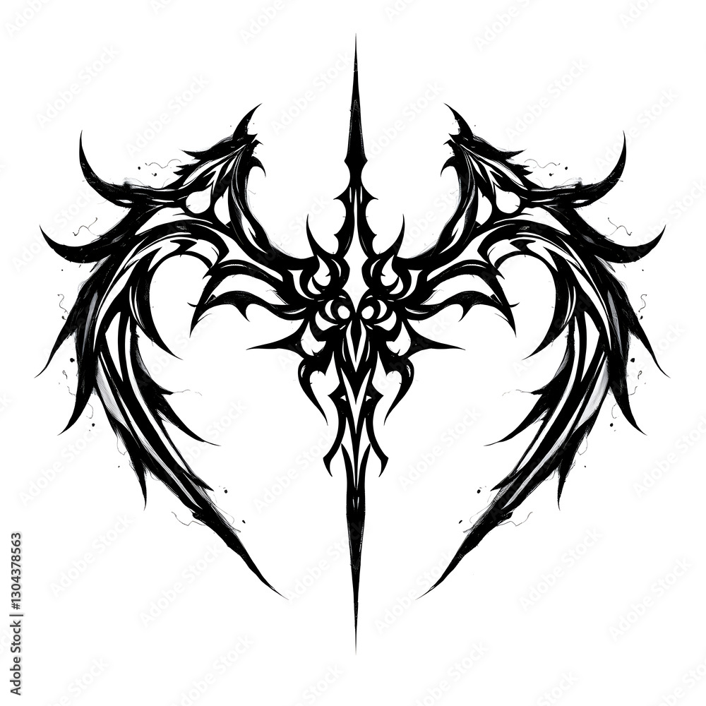 Fototapeta premium Dark Tribal Tattoo Illustration