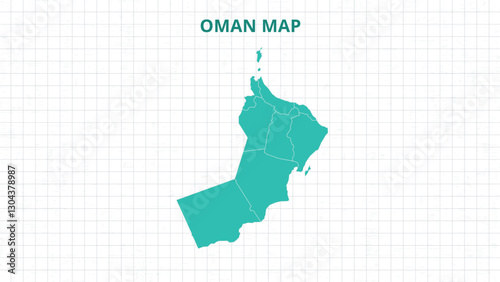 A Map highlighting Oman Map, Oman modern map with Grey Color Hi detailed Vector, geographical borders