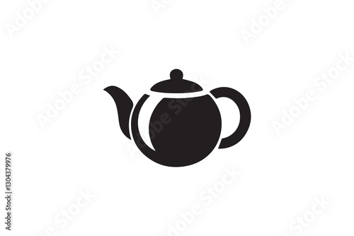 Tea pot black color vector silhouette illustration isolated in white background