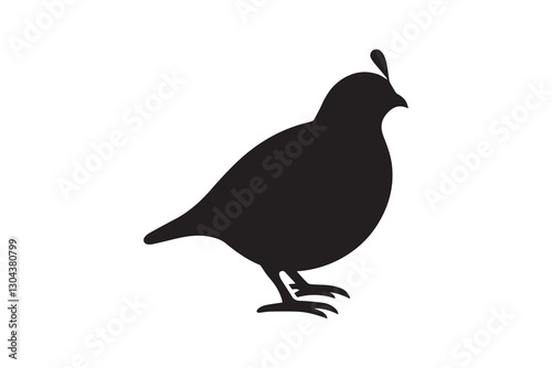 quail bird black color vector silhouette illustration isolated in white background