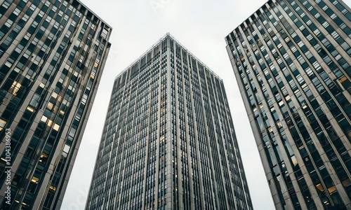 Wallpaper Mural City Skyscrapers in Cloudy Weather Torontodigital.ca