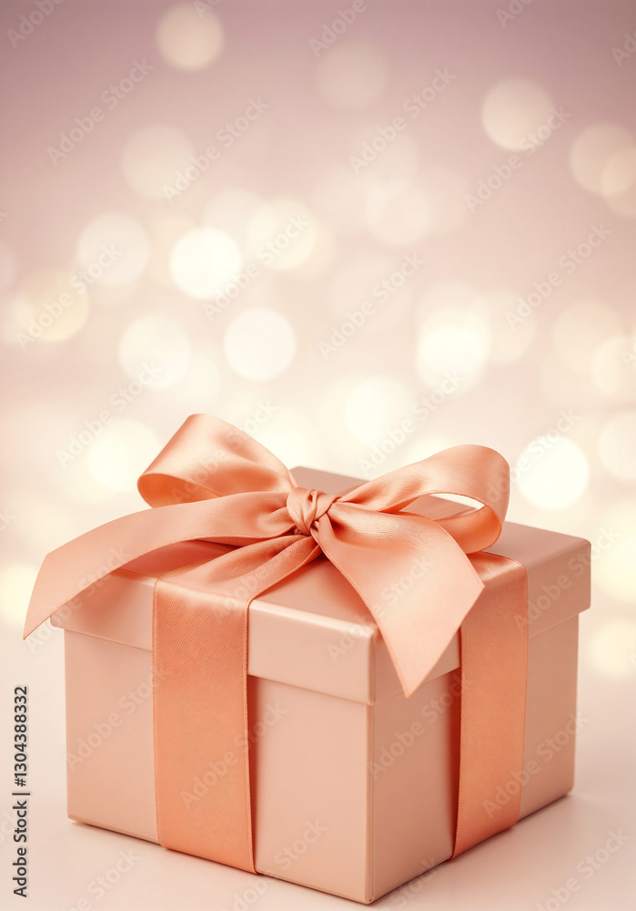 Obraz premium gift with bow on bokeh background . Generative AI
