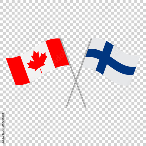 Finland and Canada flags. Vector