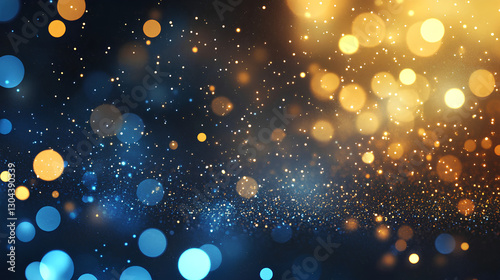 Golden & Blue Bokeh – Elegant Sparkling Lights