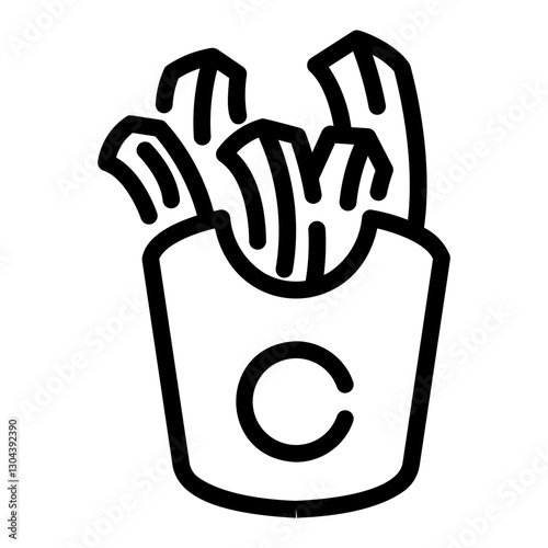 french fries Line Icon