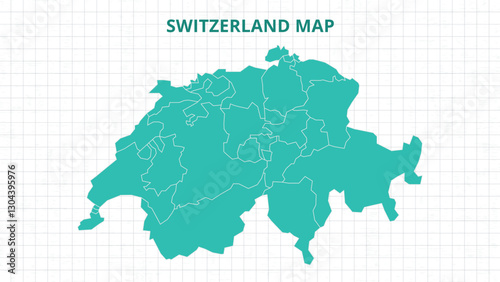 A Map highlighting Switzerland Map, Switzerland modern map with Grey Color Hi detailed Vector, geographical borders