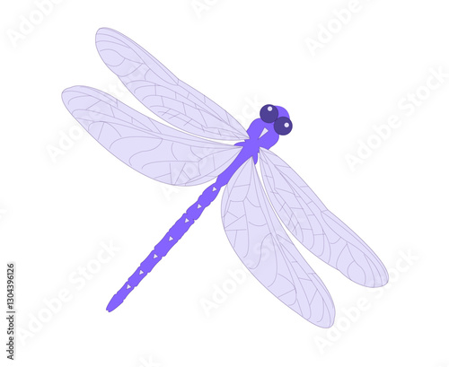 Wallpaper Mural Lilac dragonfly on a white background. Vector illustration. Torontodigital.ca