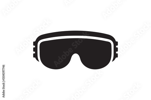 Safety googles black color vector silhouette illustration isolated in white background