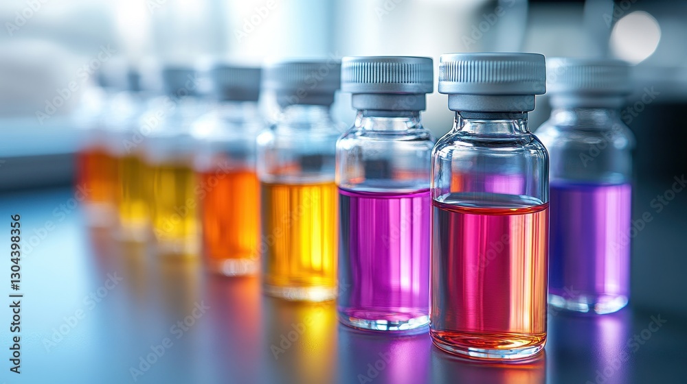 A row of sterile vials containing vibrant, clear liquid, meticulously arranged and ready for use. A perfect blank canvas for adding text or design elements, highlighting the product or enhancing the A row of sterile vials containing vibrant, clear liquid, meticulously arranged and ready for use. A perfect blank canvas for adding text or design elements, highlighting the product or enhancing the