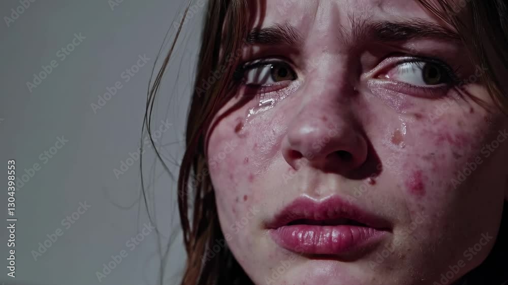 Significant Crying Video Close-up video still of a woman crying, highlighting raw emotion and ...