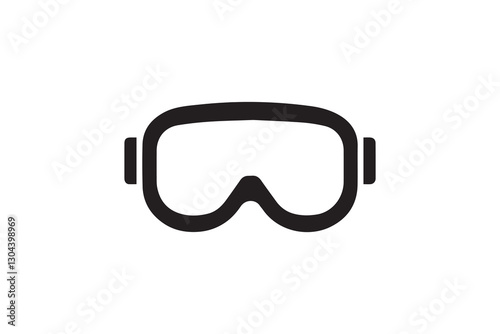 Safety googles black color vector silhouette illustration isolated in white background