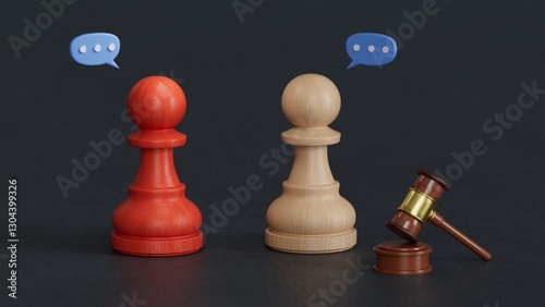 Sides to trial come to a compromise. Reaching consensus.Withdrawal of the claim and settlement of the problem in a particular case.Made and rendered in C4D, not AI.