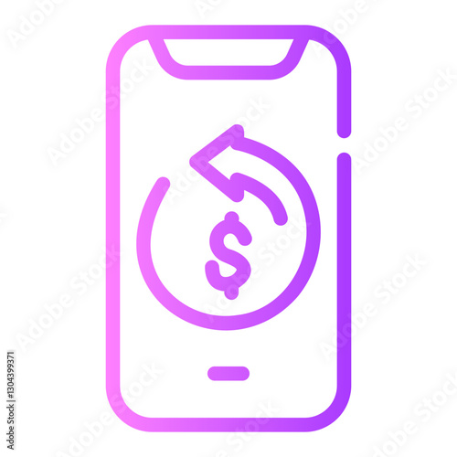 refund Line Gradient Icon