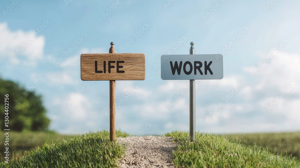 Life Versus Work Signpost Concept Illustrating the Balance Between Personal Life and Professional Responsibilities Life Versus Work Signpost Concept Illustrating the Balance Between Personal Life and Professional Responsibilities