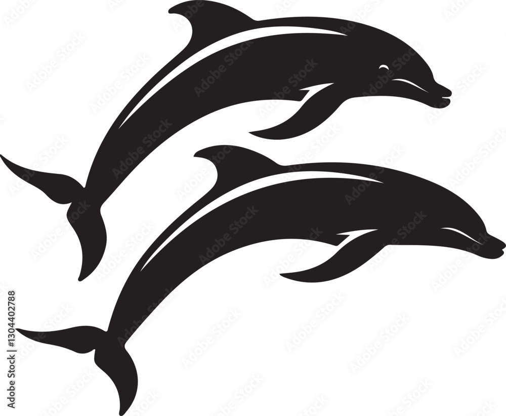 Fototapeta premium Graceful Dolphins: The Elegance of Underwater Ballet