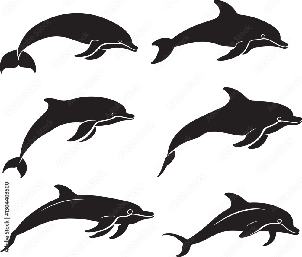 Naklejka premium Graceful Aquatics: The Elegant Dance of Dolphins