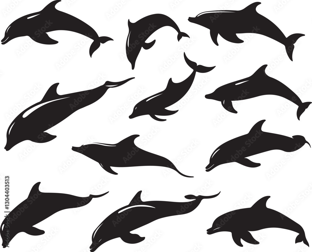 Fototapeta premium Graceful Aquatics: The Elegant Dance of Dolphins