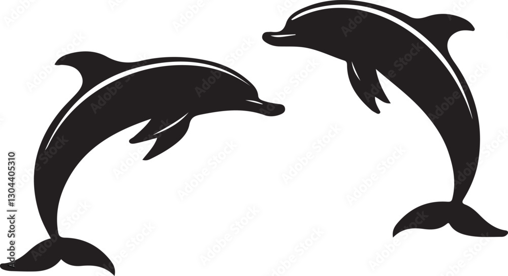 Fototapeta premium Graceful Dolphin Silhouettes Collection