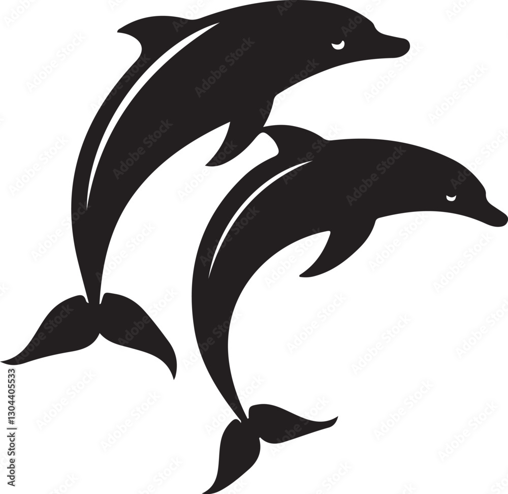 Obraz premium Graceful Dolphin Silhouettes Collection