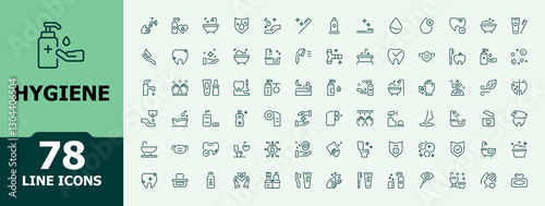 Hygiene line icon. Contains linear outline icons like care, infection,  disinfection, washing, clean and more. Line symbol. Vector artwork and illustration. Minimalistic icon collections.