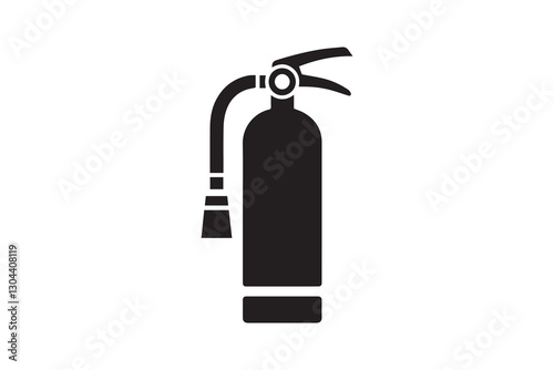 fire extinguisher icon black color vector silhouette illustration isolated in white background
