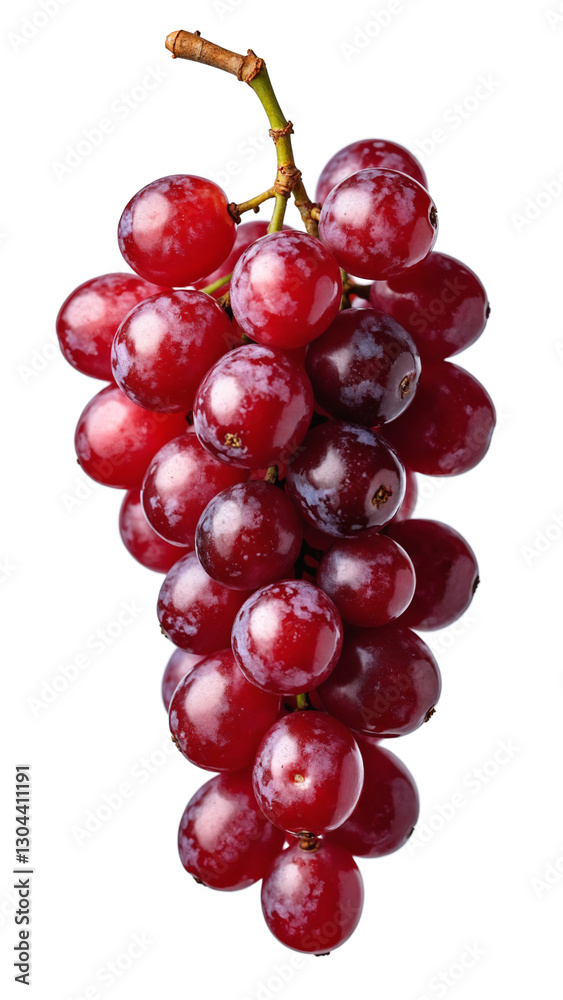 Fototapeta premium Red grapes isolated on white background, copy space