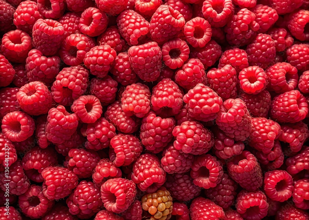 Aerial View of Fresh Ripe Raspberries in Bulk - Drone Photography Aerial View of Fresh Ripe Raspberries in Bulk - Drone Photography