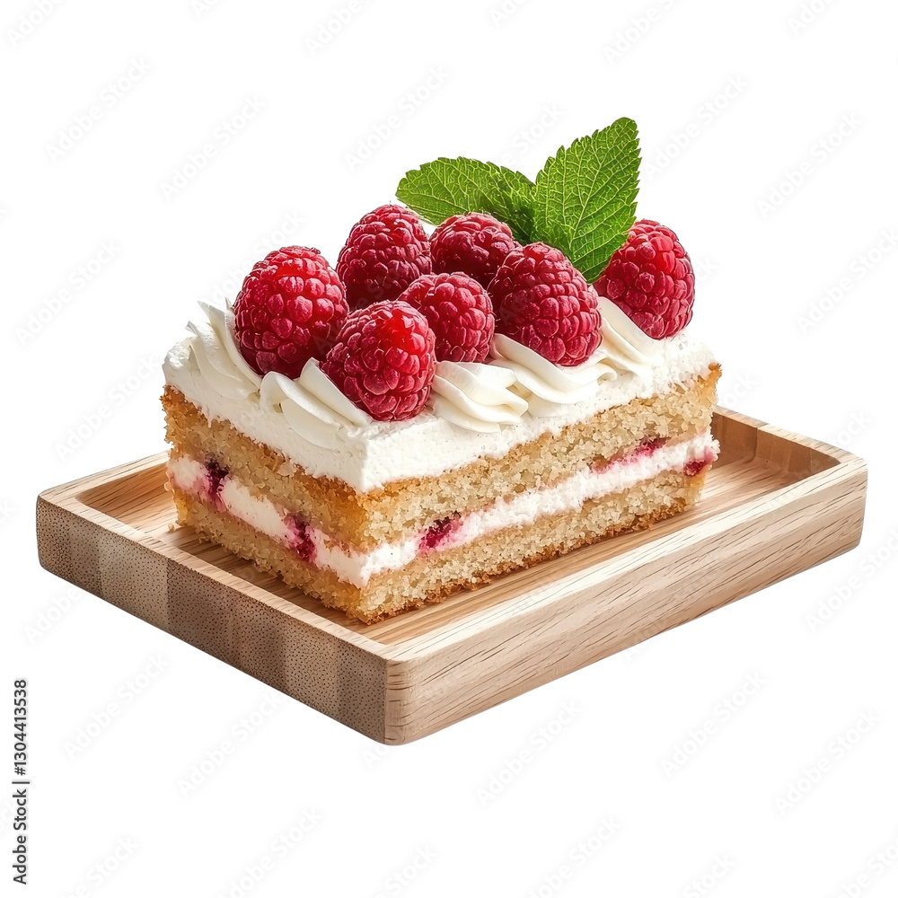 Raspberry cake on a wooden tray isolated on a white background, providing a rustic and inviting feel. PNG Raspberry cake on a wooden tray isolated on a white background, providing a rustic and inviting feel. PNG
