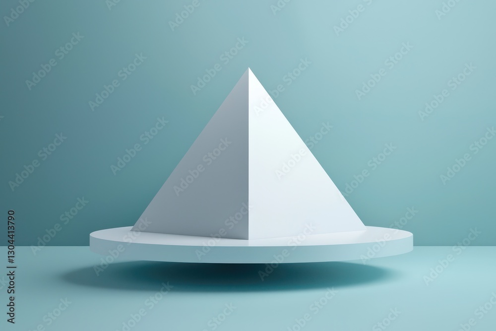 Fototapeta premium 3D floating pyramid design for innovative product display, ideal for modern product mockups.