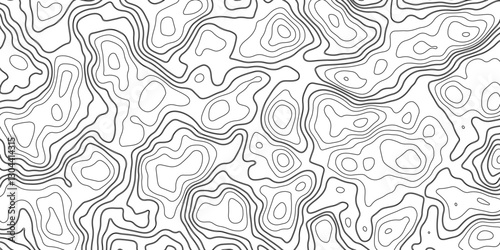 Topographic map background geographic line map with elevation assignments. Modern design with White background with topographic wavy pattern design.paper texture Imitation of a geographical map shades