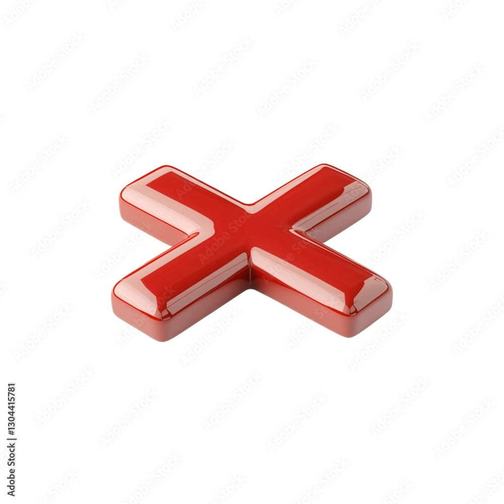 Obraz premium 3D red cross symbol on white background