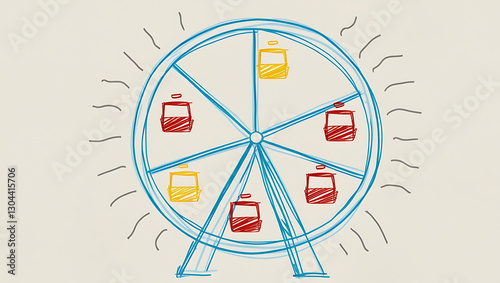 Playful Ferris Wheel Concept Art