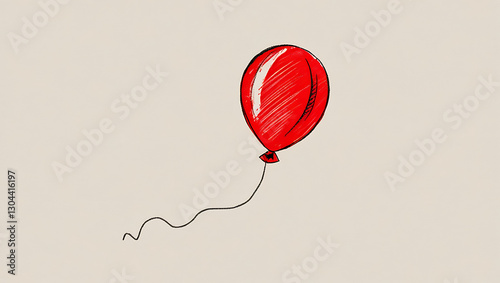 Simple Sketch of a Floating Balloon