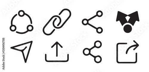 Share icon set. Icons share isolated on white background. simple modern black  vector icon. vector  illustration eps 10.