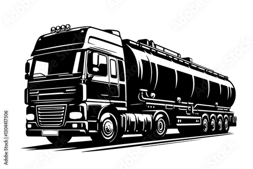 Generative AI: Tank Truck Silhouette