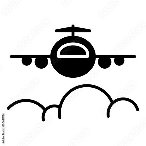 Plane icon in glyph style. Cargo plane icon in glyph style
