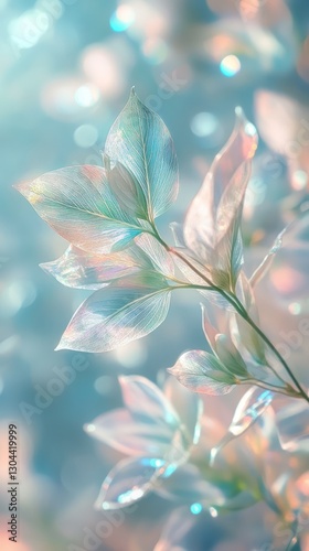 close-up image of light green leaves blowing in the wind