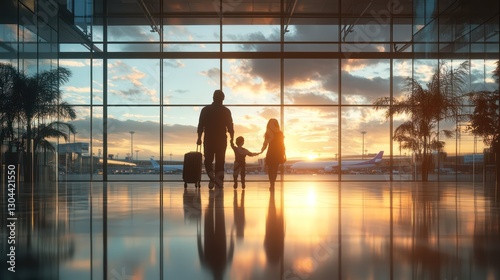 family move in terminal at airport